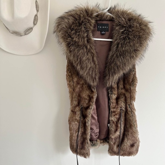 Tribal Jackets & Blazers - TRIBAL | Faux Fur Vest